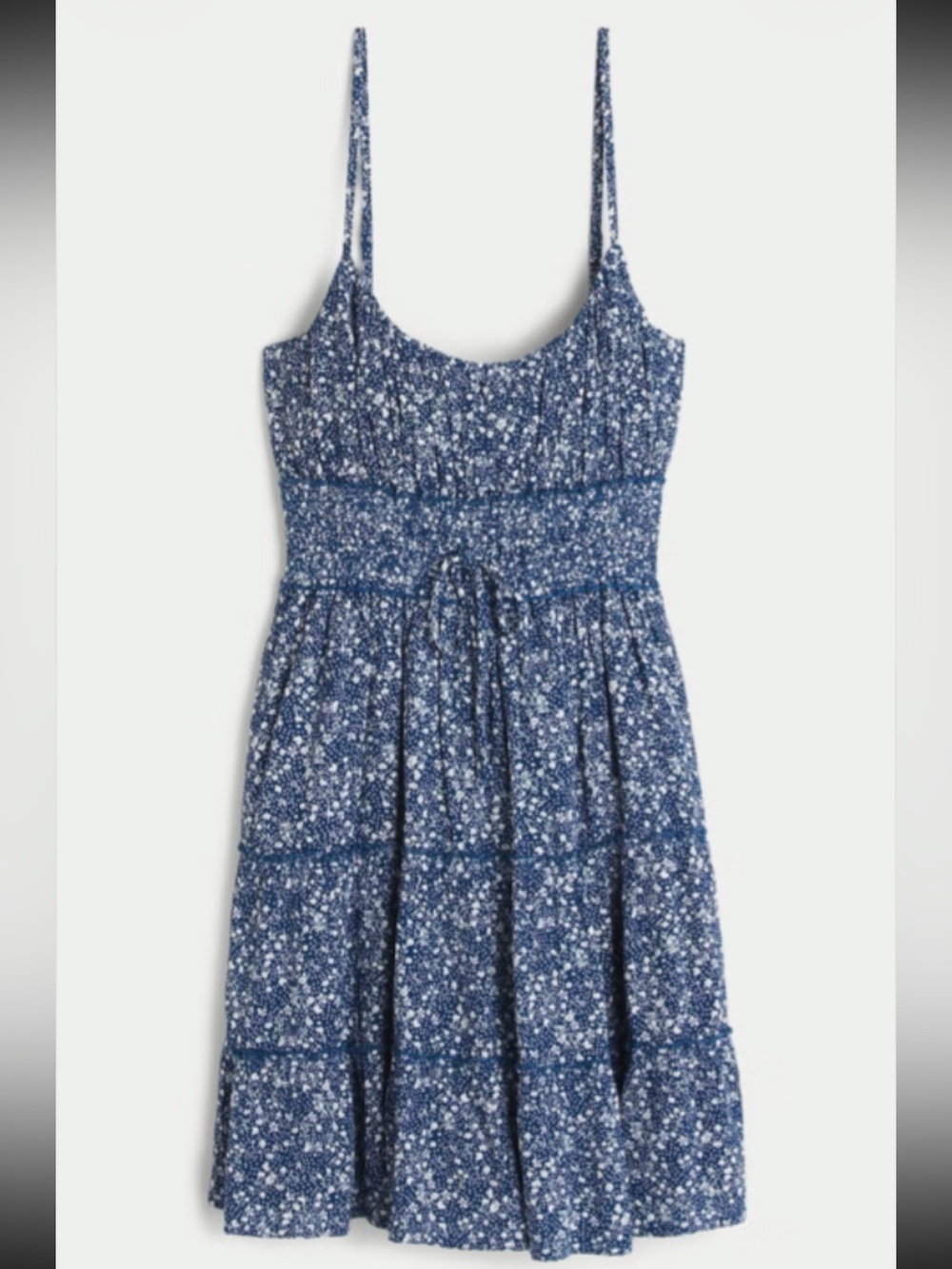 Hollister Blue Floral Spaghetti-Strap Dress